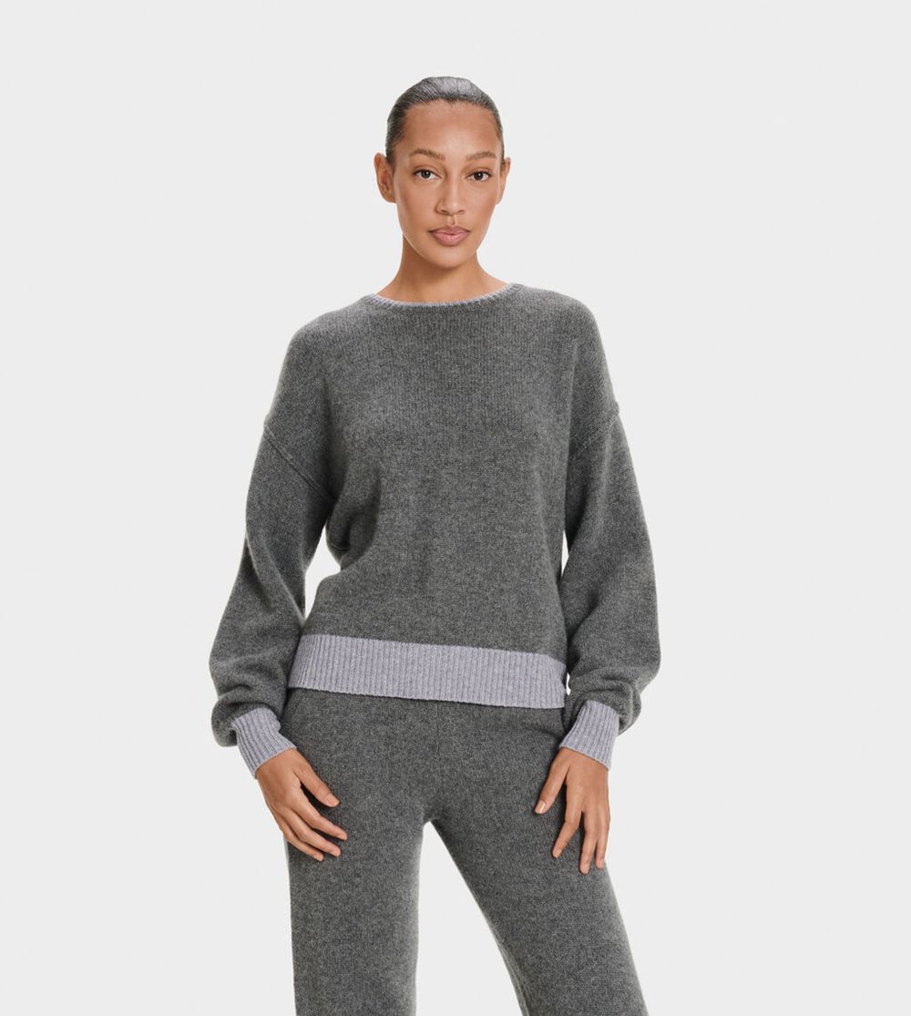 Ugg Renata Cashmere-Blend Crewneck - Womens Sweater - Grey - NZ (4289WQNPH)